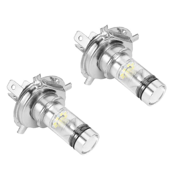 4 STK 100W H4 HB2 9003 LED-pære 6000K Hvit 20LED Høyeffekts Bilfrontlykt Tåkelys