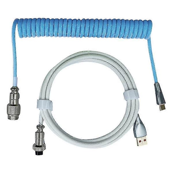 Mekaaninen näppäimistökaapeli Typec–Usb-datakaapeli, ilmailupää, valkoinen
