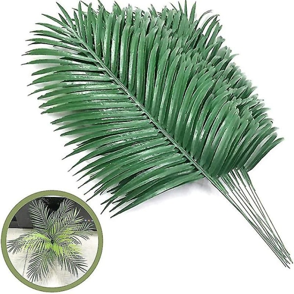 18 stk kunstige palmeblade planter Faux palmeblade Tropiske palmeblade Grønt til blade Hawai green