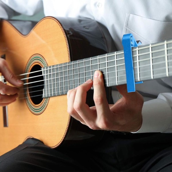 2-pack gitarr capo i aluminiumlegering, universell gitarr capo för akustisk, klassisk och elektrisk gitarr, ukulele, bas, banjo (blå)
