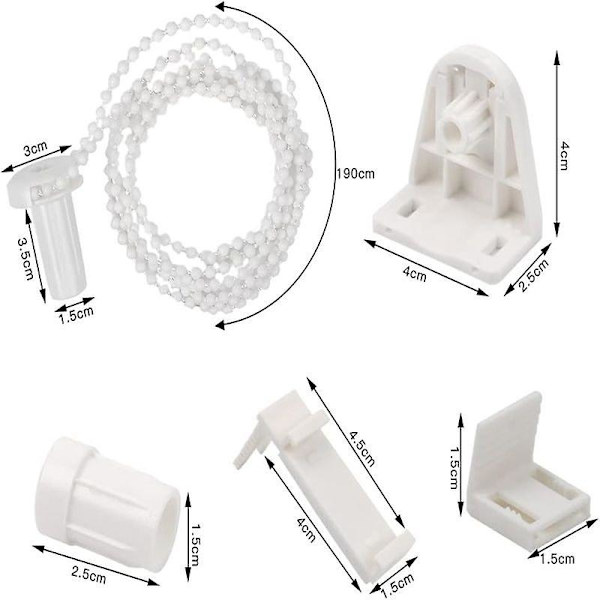 2 set rullgardinstillbehör (15mm/PVC/ingen borrning) Fästa rullgardiner för gardiner, rullgardiner, etc.