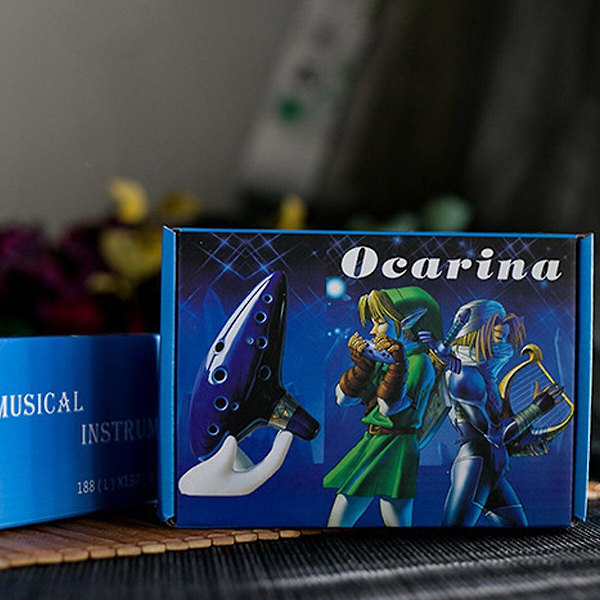 16 Hulls Ocarina Keramikk Alt C Tone Legend of Zelda Ocarina Fargeboks