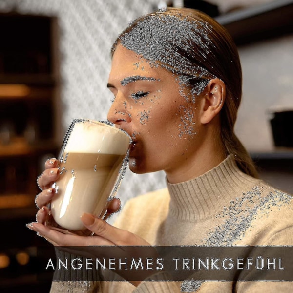 Design Latte Macchiato Glas (4 X 330ml) - Dobbeltlagsglas Fremstillet Af Borosilikatglas