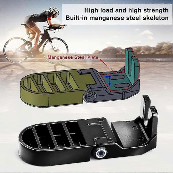 1 par 10 mm U-slids cykelbagfodstøttepedaler - foldbare skridsikre, passer til mountainbikes
