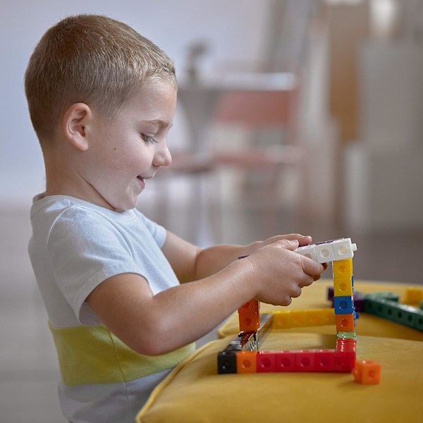 Koblingskuber | Sett med 100 | 2 cm Klikkblokker for konstruksjon og tidlig matematikk | For barn i barnehage- og barneskolealder