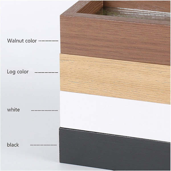 Dobbelt glas flydende billedramme, dobbelt glas billedrammer display til skrivebord eller vægophæng walnut color 6in