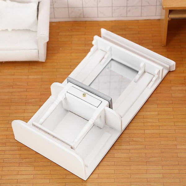 Miniatyr möbler leksak dockhus DIY dekoration tillbehör Mini 1:12 sminkbord med spegel