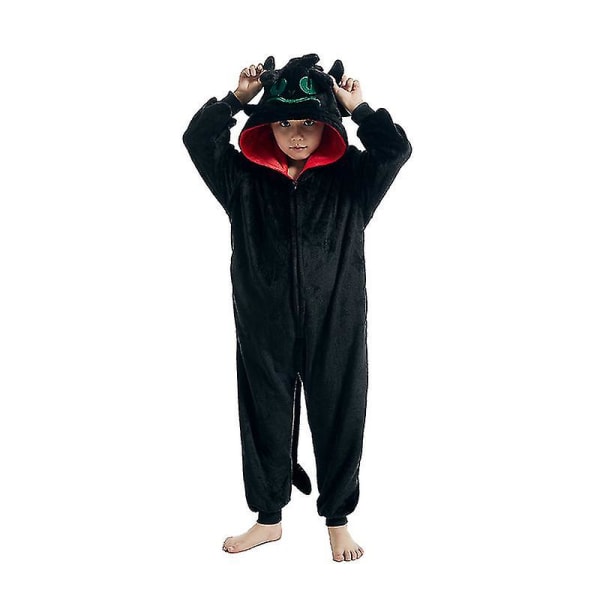 Tandlös kostym för barn Tecknad djurdrake helkroppspyjamas Halloween jul i ett stycke Kigurumi 100