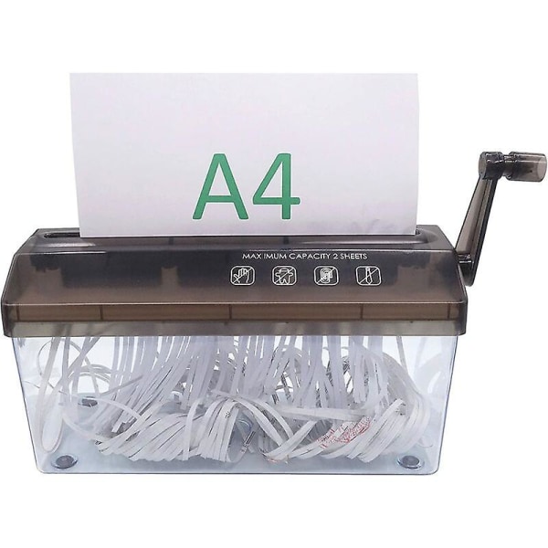 A4-makulator, manuell makuleringsmaskin for kontor, skole, hjemme, bærbar makulator for papir og dokumenter