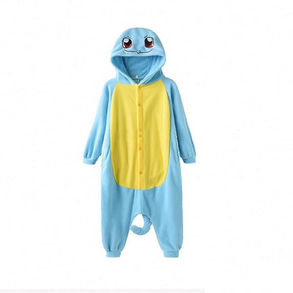 Squirtle Onesie Pyjamas för höst vinter termiska hemsovkläder för barn tonåringar vuxna Squirtle Kid S