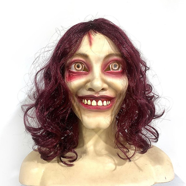 Evil Dead Rise Cosplay Latex Mask Skräck Mördare Hjälm Full Face Halloween Fest Rekvisita Läskiga Kvinnliga Spökmasker Smile