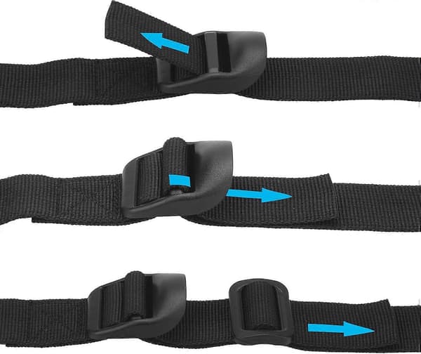 Wisdompro Sovsäcksrem 2-pack kraftig rem för ryggsäck, sovsäckskompression, bagage, camping, vandring med plastspänne