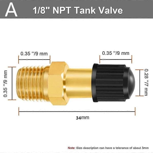 Mässing Schrader-ventil 1/4 NPT 1/8 NPT M10 Bil Däckventil Kärna Däck Kopparventil M10