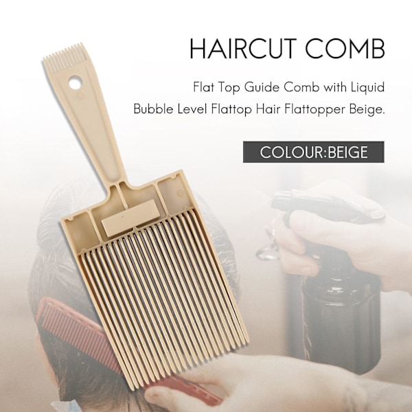 Flat Top Guide Comb Med Flydende Boblevandsret Flattop Hår Flattopper Beige