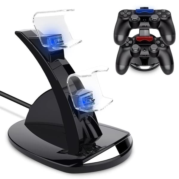 Opladningsstation til PS4 - Oplader til Controller / Playstation-controller sort black 150