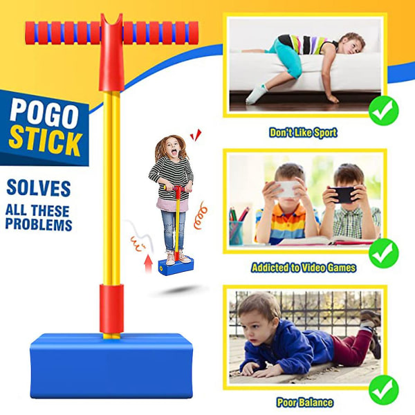 Foam Pogo Jumper Hjælp børn med at blive højere sjove og sikre udendørs legetøjsgaver Blue