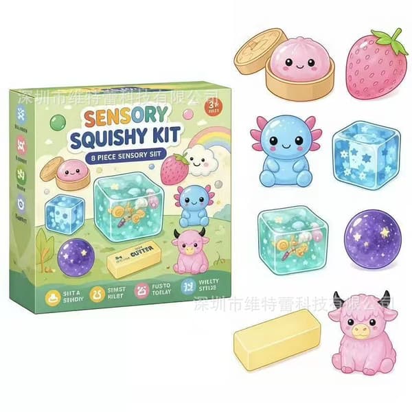 2026 sett med eske maltose dekompresjon eltemusikk SQUSHY FUN BOX ankomstkalenderboller Section d