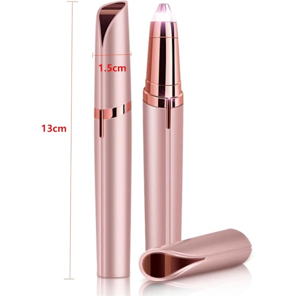 USB Genopladelig Øjenbryns Epilator, Præcisions Øjenbryns Trimmer, Blid og Sikker, til Ansigt, Læber, Næse og Øjenbryn (Rose Gold)