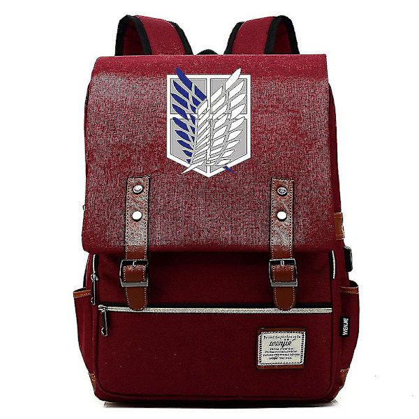 Anime Ryggsäck - Attack On Titan - Vattentät Laptop Ryggsäck För Män - Stor Kapacitet - Perfekt För Dagligt Kontor, Skola Och Resor - Vuxenvänlig