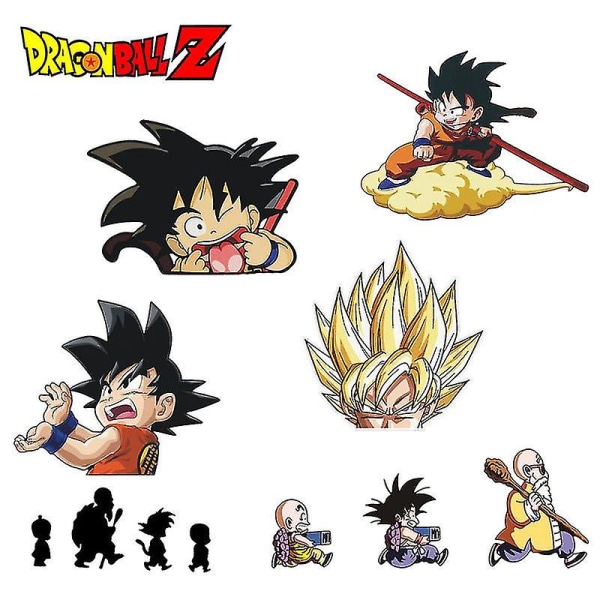 Dragon Ball Car Sticker Kawaii Anime Figur Son Goku Vegeta Saiyan Auto Fönster Dekaler Bakre Windshield Stickers Decor Car Sticker-xh