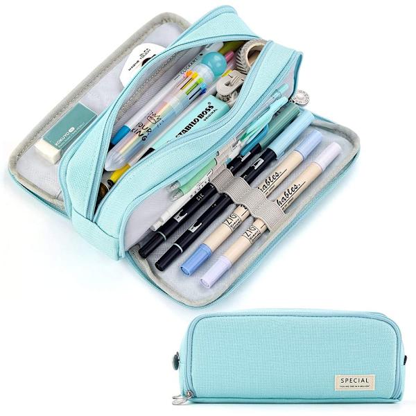 Etui, Etui Stor Kapacitet 3 Rum Blyant Etui Yellow