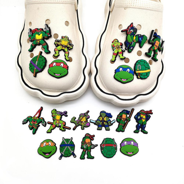 20 stk Teenage Mutant Ninja Turtles-serie figurer Crocs-sko charms sko sandaler dekorasjon bursdagsgaver sko tilbehør sett