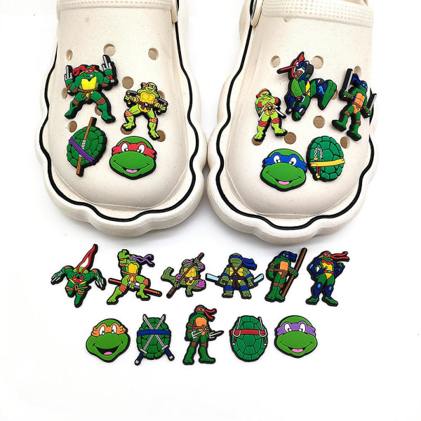 20 stk Teenage Mutant Ninja Turtles Seriefigurer Crocs Sko Charms Sko Sandaler Dekorasjon Bursdagsgaver Sko Tilbehør Sett