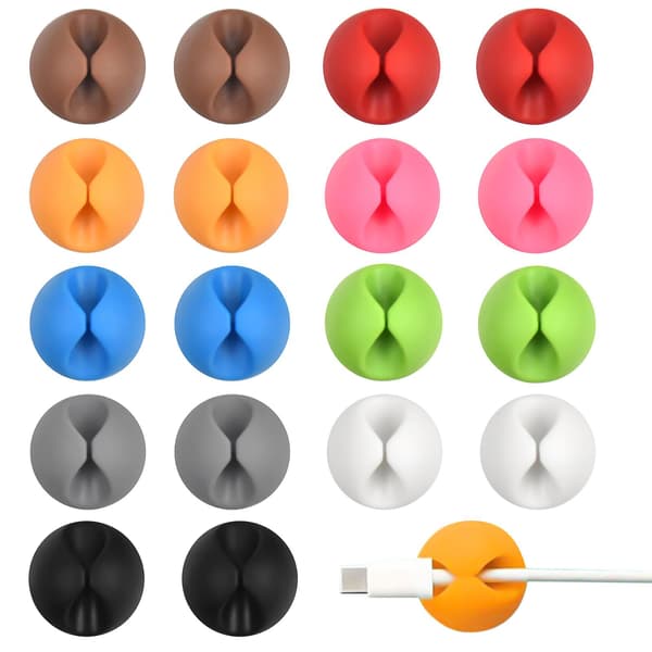 18 stk. kabelclips holdere selvklæbende kabelbordclips organizer