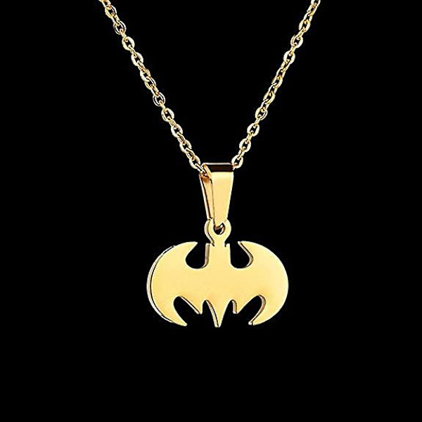 Batman-vedhæng halskæde i kirurgisk rustfrit stål, allergivenlig superhelte-halskæde til børn og Batman-elskere