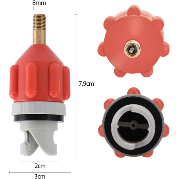 Pieces SUP Pump Adapter kajakille, kanootille, SUP-laudalle, kumiveneille, SUP-laudan lisävaruste (oranssi)