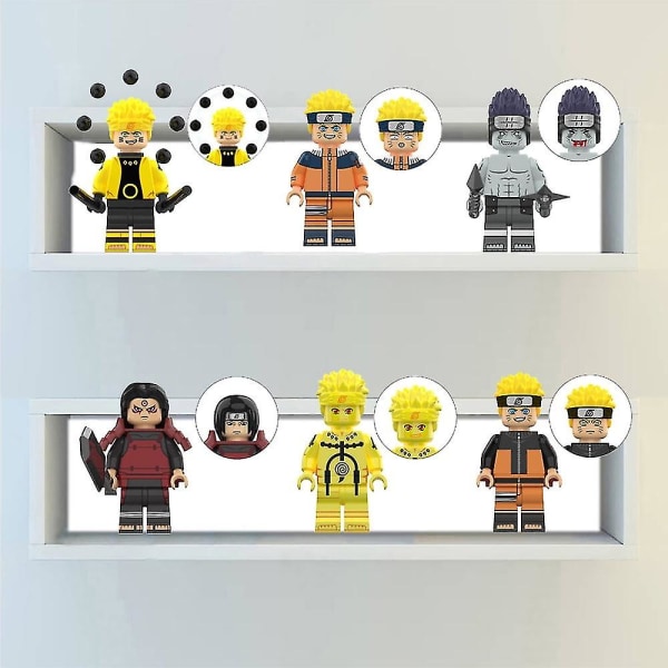 6 stk Naruto Minifigurer Byggeklosser Leker for barn