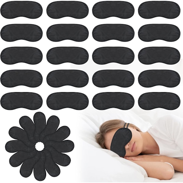 40 kpl Unisilmämaski miehille, naisille ja lapsille, yksittäispakattu unimaski silmäsuoja matkustamiseen, lentokoneeseen, hotelliin, juhliin black