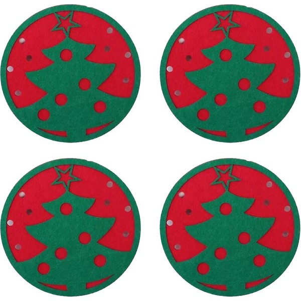 Christmas Snowflake Design Coasters Filt Cup Mats Vin Te Kaffe Mats, dekoration til julefest ferie shape1