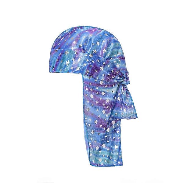 Mote Print Dame Polyester Hatt Hodeplagg Lang Hale Hodeskjerf (Blå)