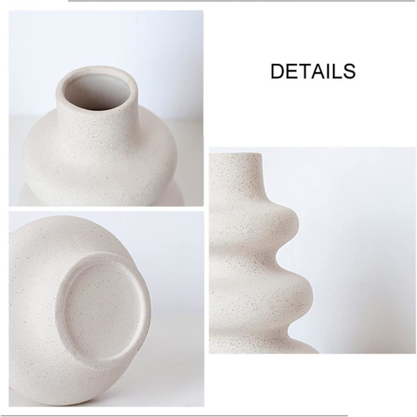Nordisk keramisk vas, heminredning vit vegetarisk keramisk bröllopsblomkruka modern minimalistisk hem, M