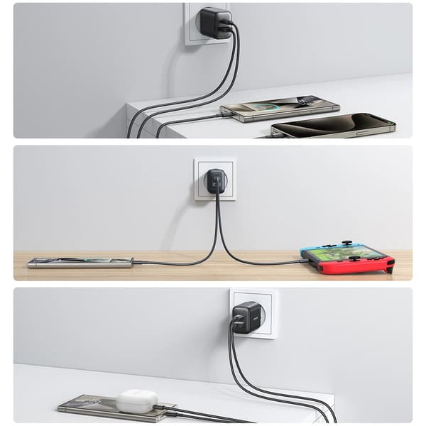 Joyroom JR-TCF13 Væglader USB-C/USB-A 25W SFC/PPS/PD - Sort 0.0