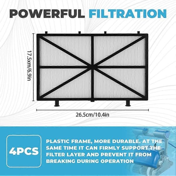 4 stk. Ultra-fine filtre Poolrenserfilter Poolfilter til Dolphin 55 plastic