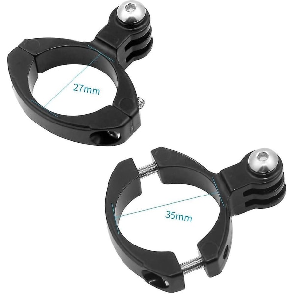 Cykel Motorcykel Aluminium Handtagsadapterfäste för Gopro 2 3 Hd Actionkamera Diameter 30 Mm - 31.8 Mm(2st,svart) Hög kvalitet