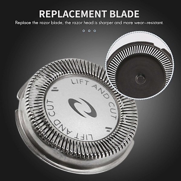 3 stk. Udskiftningsbarberblade HQ64 til Philips PT726 PT725 PT720 PT710 PT715 PT725 silver