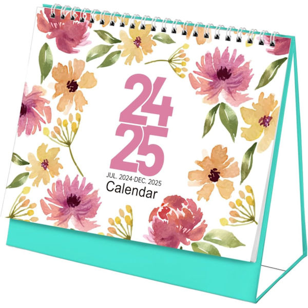 Skrivebords kalender - Estetisk skrivebords kalender for hjemmet | Topp kalender - Juli 2024 til desember 2025 kalender, 8x7 tommer månedlig for enkel organisering