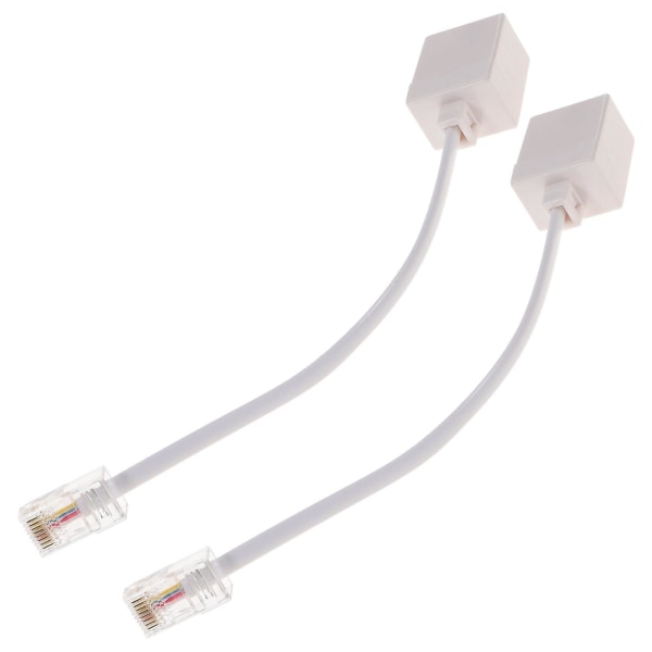 2 kpl Rj11-Rj45-sovitinta, puhelin-Ethernet-sovitin, puhelin-Ethernet-kaapeli As Shown 18X2.2cm