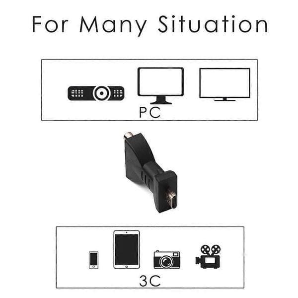 HDMI-kompatibel han til 3 RCA hun komposit AV lyd- og videoadapterkonverter til TV