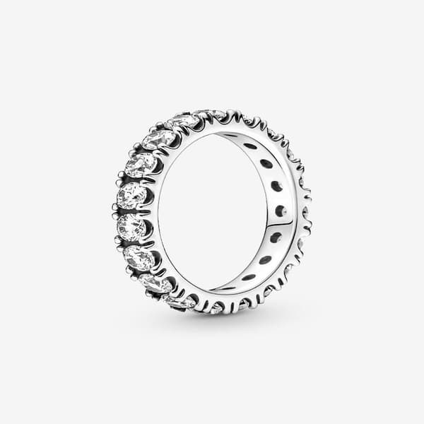 Pandora - Sparkling Row Eternity -sormus - Sterlinghopea Circumference: 52mm