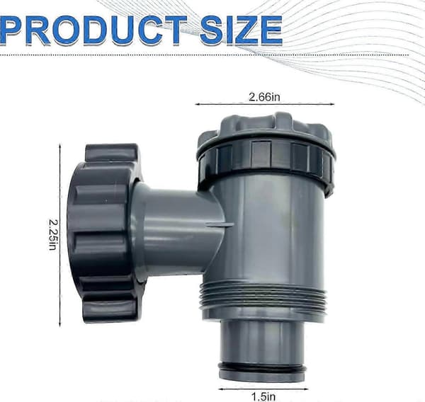 Inlopps-/utloppsventil för Coleman/Intex Bestway Poolpump 1.5