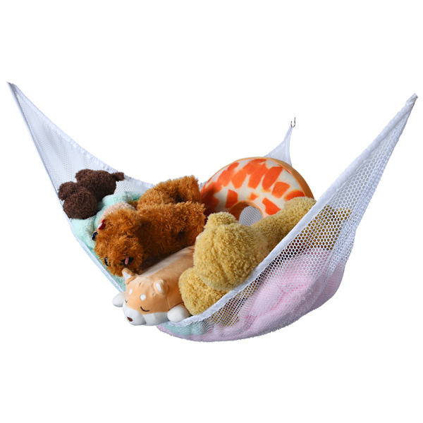 Lekeoppbevaringsnett i hammock, best for å holde rom rene, stor størrelse hvit