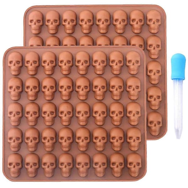 1 sæt Halloween Kranie Cookie Form Bage Cookie Form Silikone Slik Form med Pipette