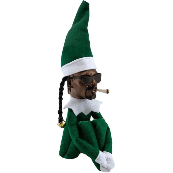 Snoop On A Stoop Elf Doll 9,45 tuumaa, Elf Doll Hip Hop Doll, Tonttu huonosti käyttäytyvä pehmolelu, Boy Novelty Resin Doll