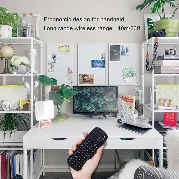 Mini Bluetooth+2.4GHz Trådlöst Tangentbord med Touchpad MusCombo för Android TV Box/PC/Tablet// 3/HTPC Black