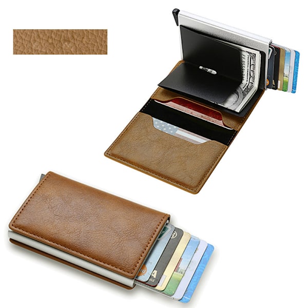 Carbon RFID - NFC-skyddad Plånbokskortfodral 6 Kort Brun One Size Brown