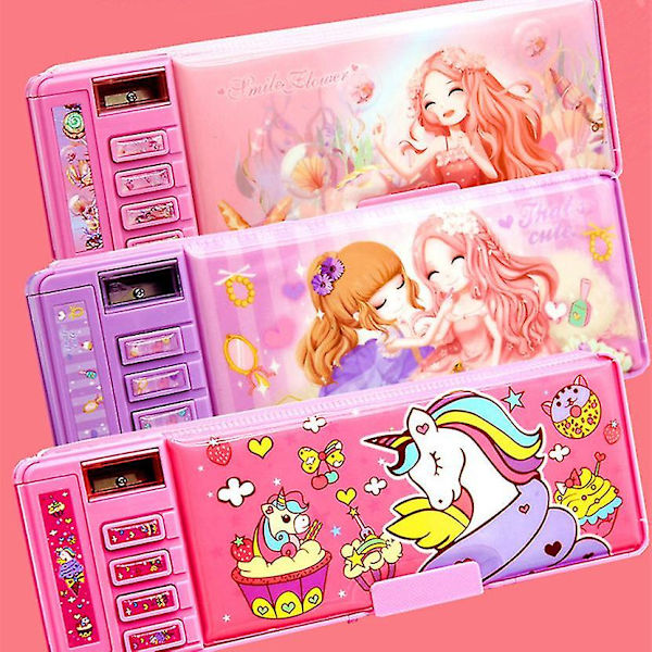 Etui à crayons Estojo Escolar Password Pen Case Licorne Kawaii Etuis à crayons multifonctionnels Boîte à crayons K